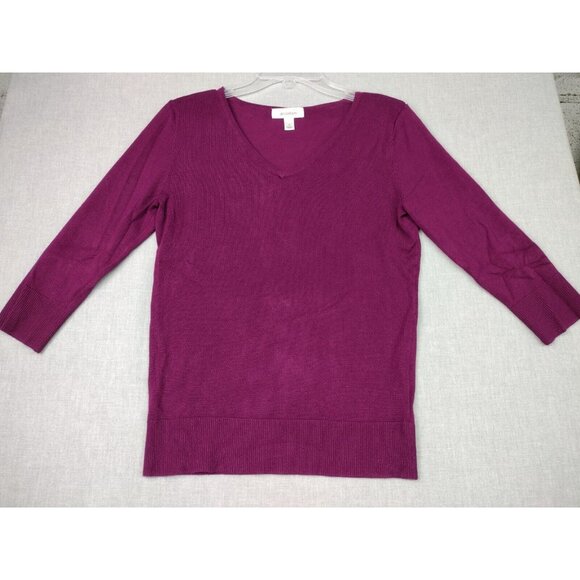dressbarn Sweaters - Dressbarn Women's Purple V-Neck Long Sleeve Sweat Shirt Small USED